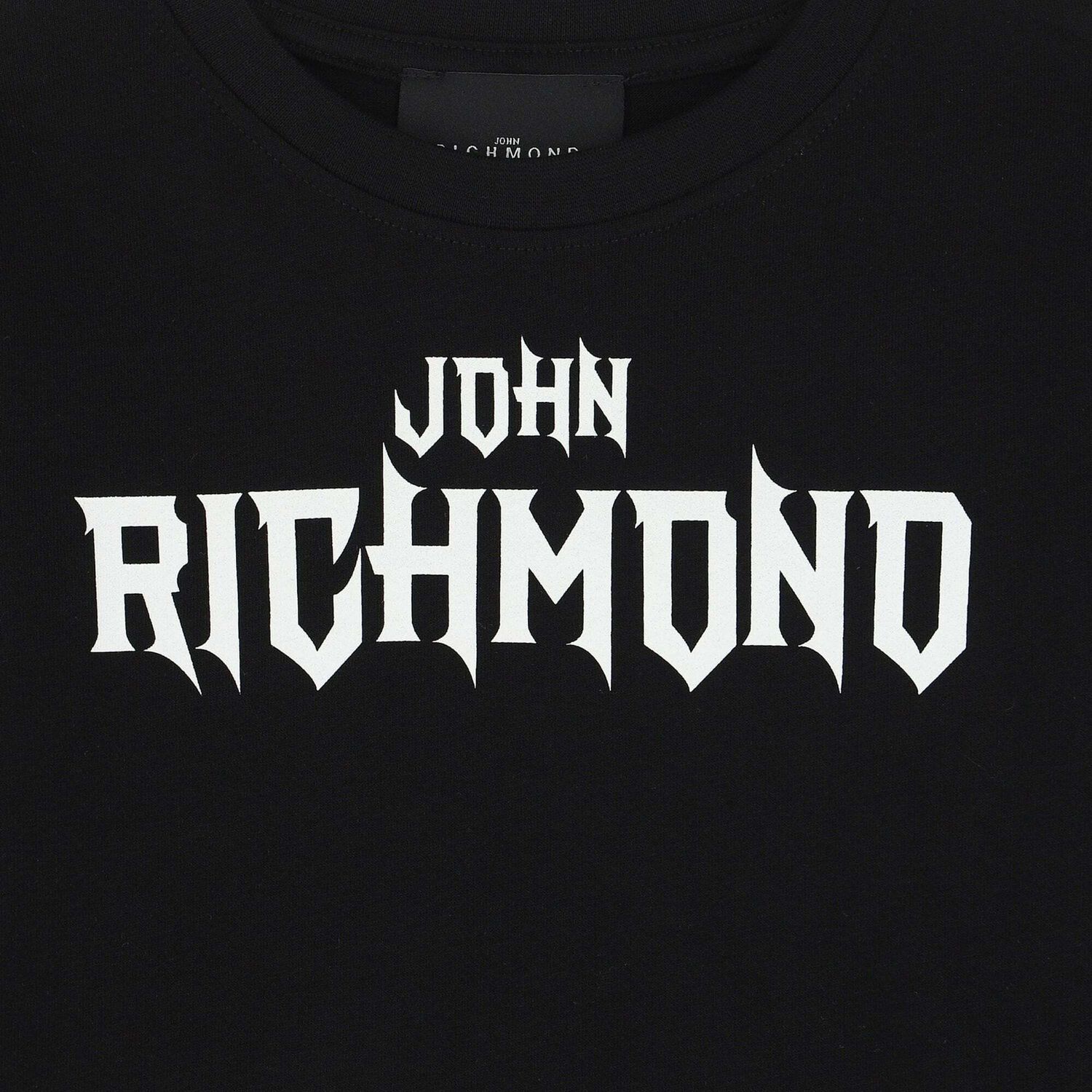 تيشيرت باكمام بالشعار باللون الاسود للاولاد, 1, hi-res image number null