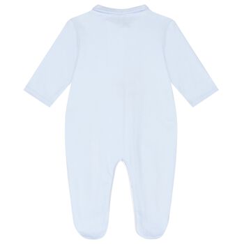 Baby Boys Blue & White Hot Air Balloon Babygrow