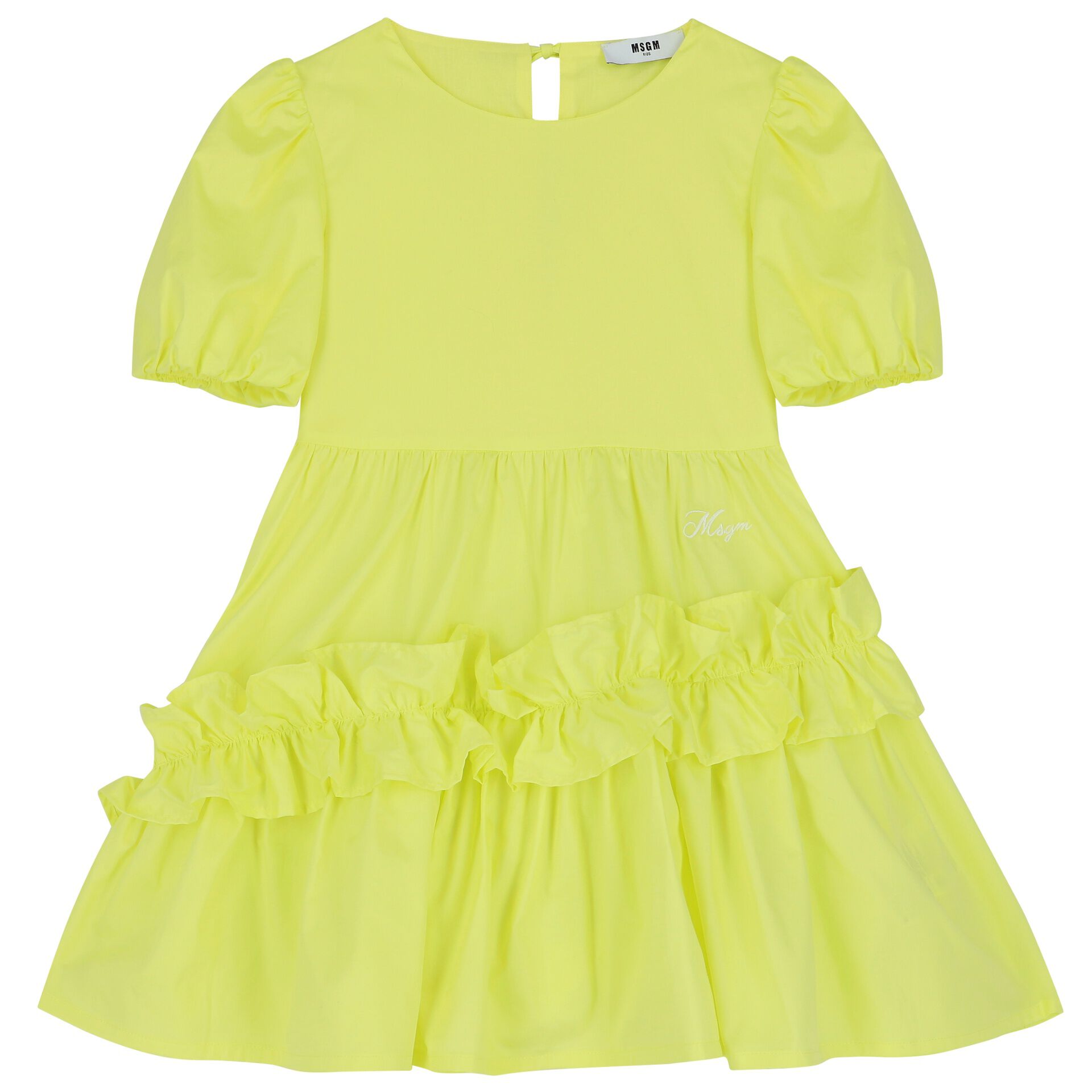 MSGM Kids embroidered-logo poplin skirt - White