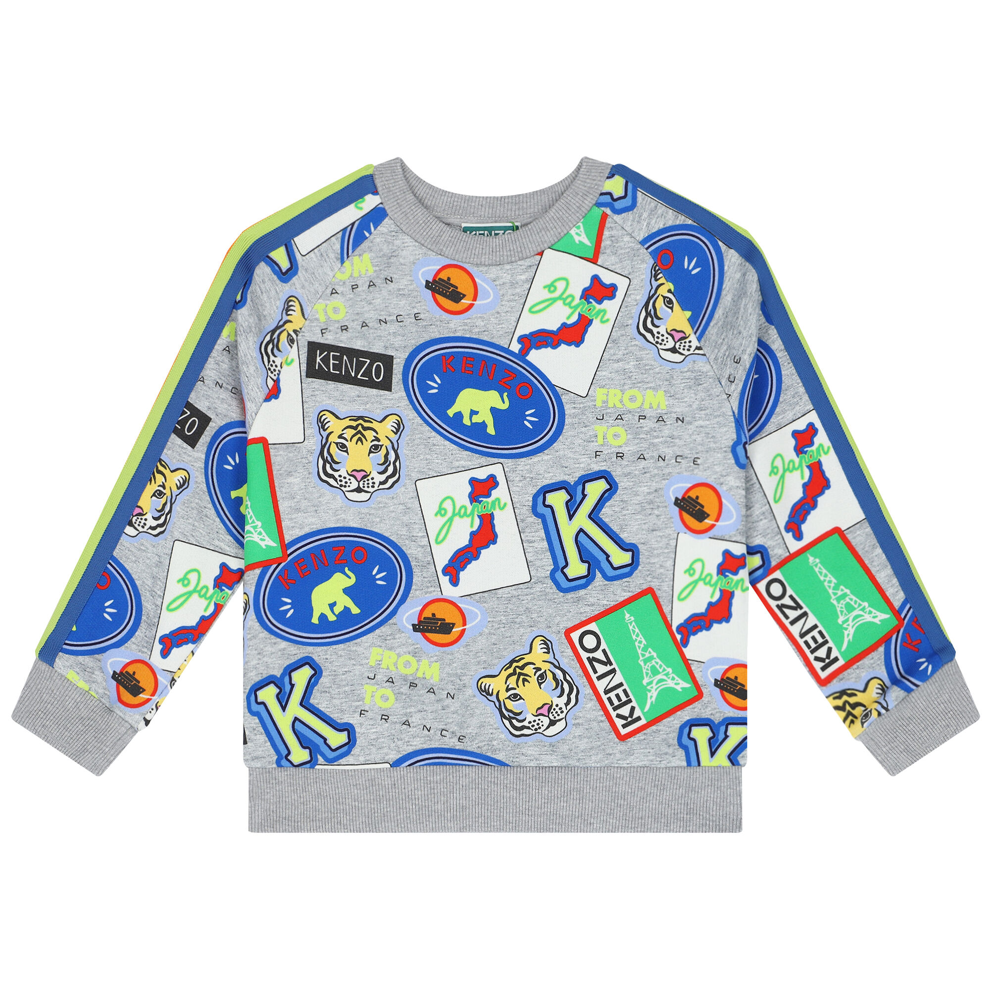 KENZO KIDS Boys Grey Logo Sweatshirt Junior Couture USA