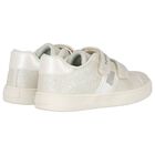 Girls Ivory Faux Leather Trainers, 1, hi-res