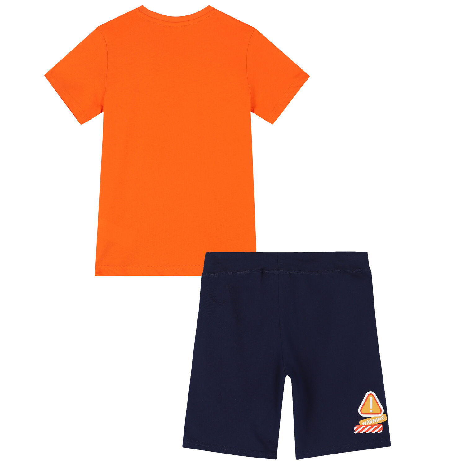 Boys Orange & Navy Graphic Shorts Set, 1, hi-res