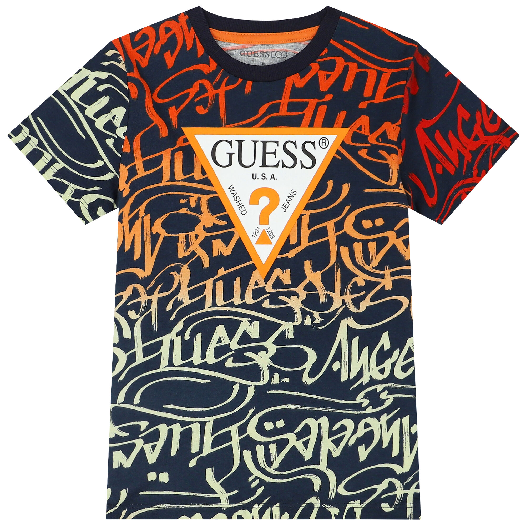 Guess navy sales t shirt