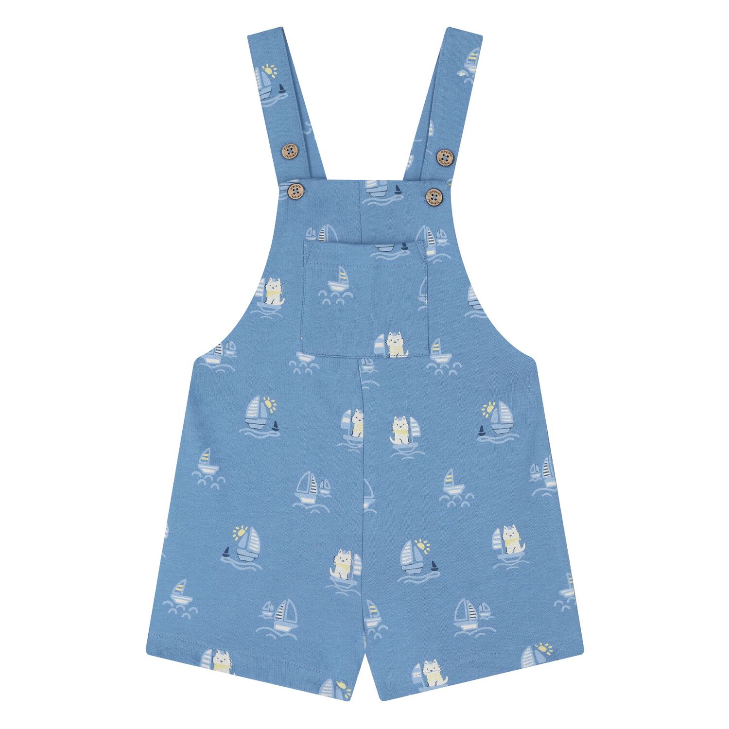 Younger Boys Blue Dungaree Set, 2, hi-res