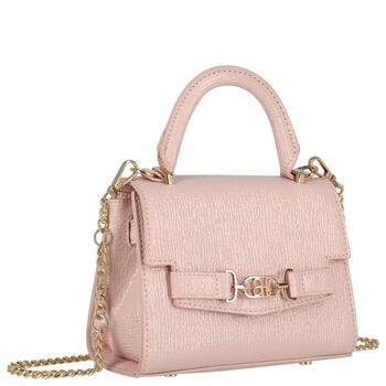 Girls Metallic Pink Textured Faux Leather Handbag