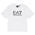 تيشيرت أولاد بالشعار باللون الأبيض, 1, hi-res