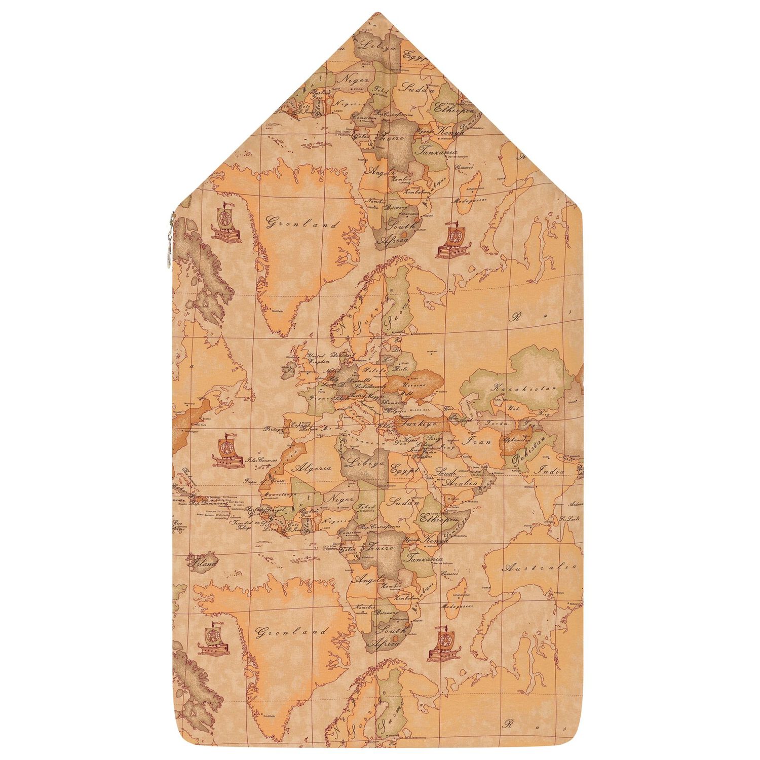 مدس بنات بطبعة خريطة باللون البيج و الأبيض, 1, hi-res