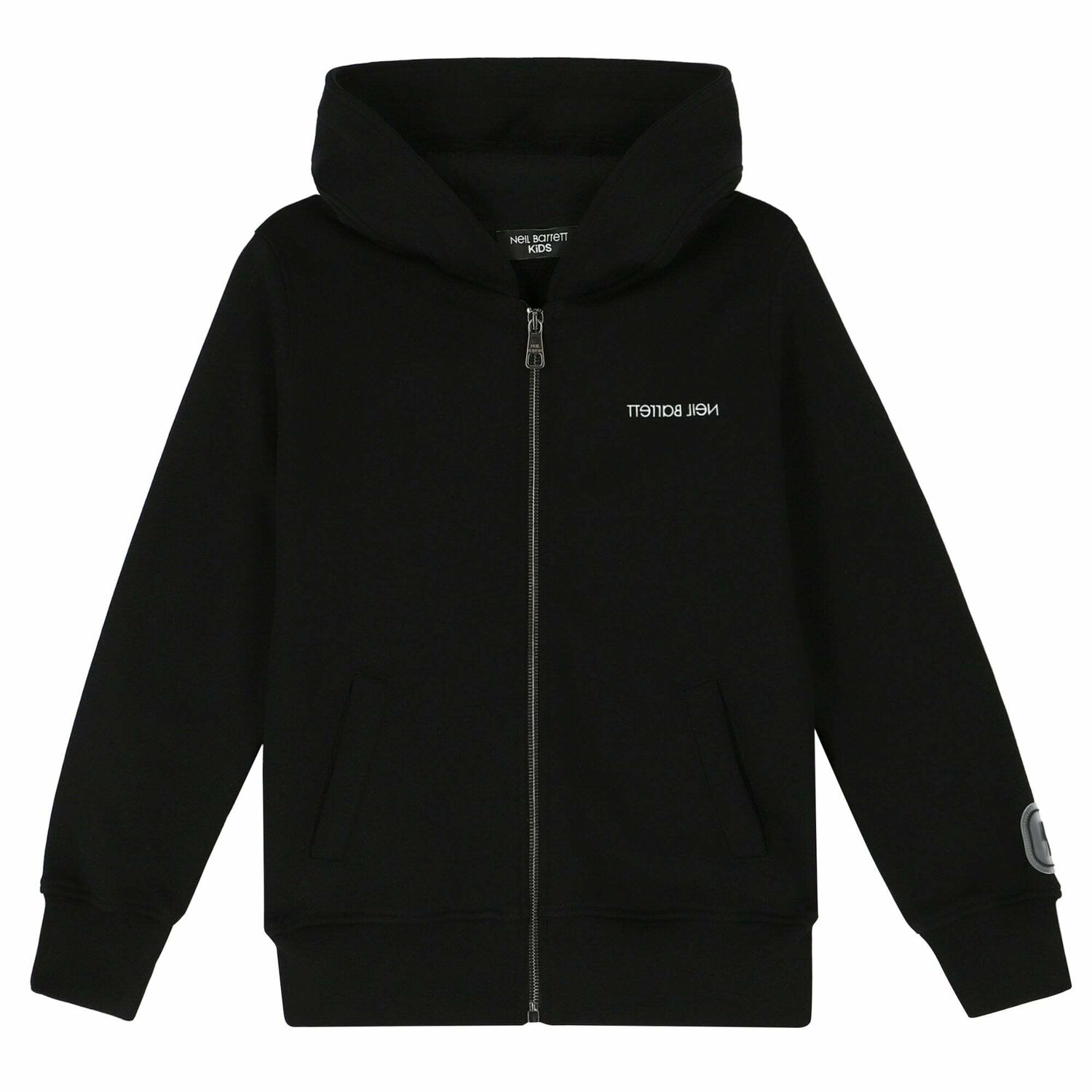 Boys Black Graphic Print Hooded Top, 1, hi-res image number null