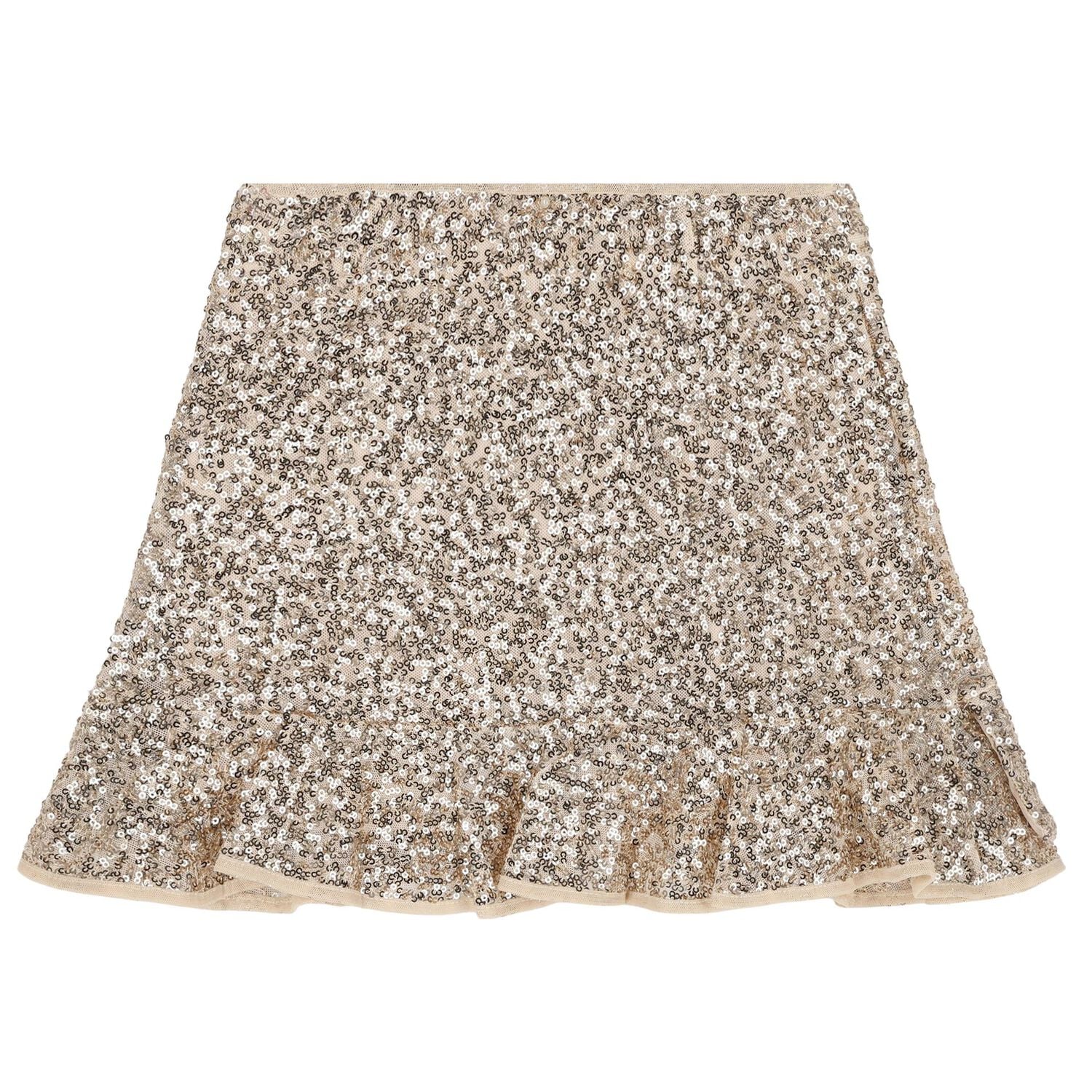 Girls Gold Sequin Skirt Set, 2, hi-res