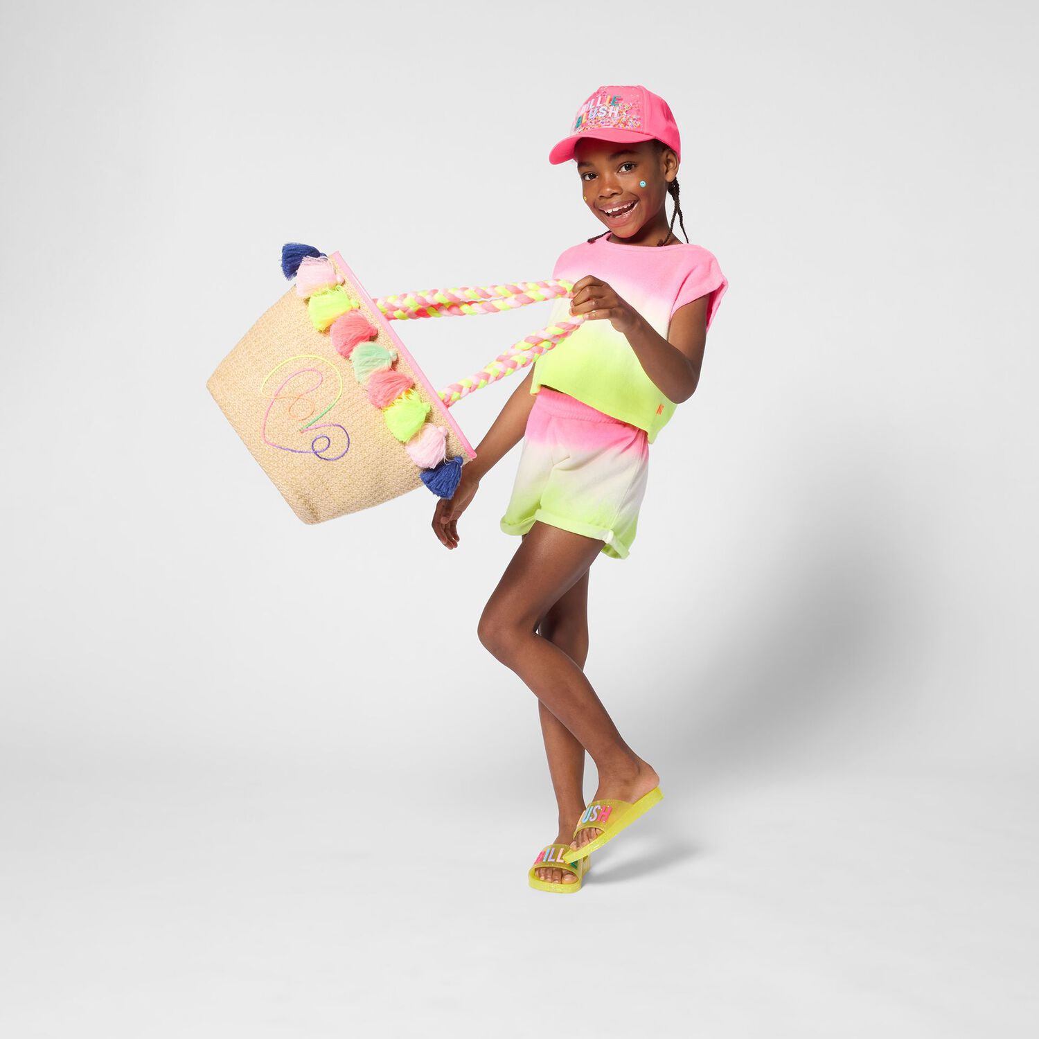 Girls Beige Straw Bag, 1, hi-res