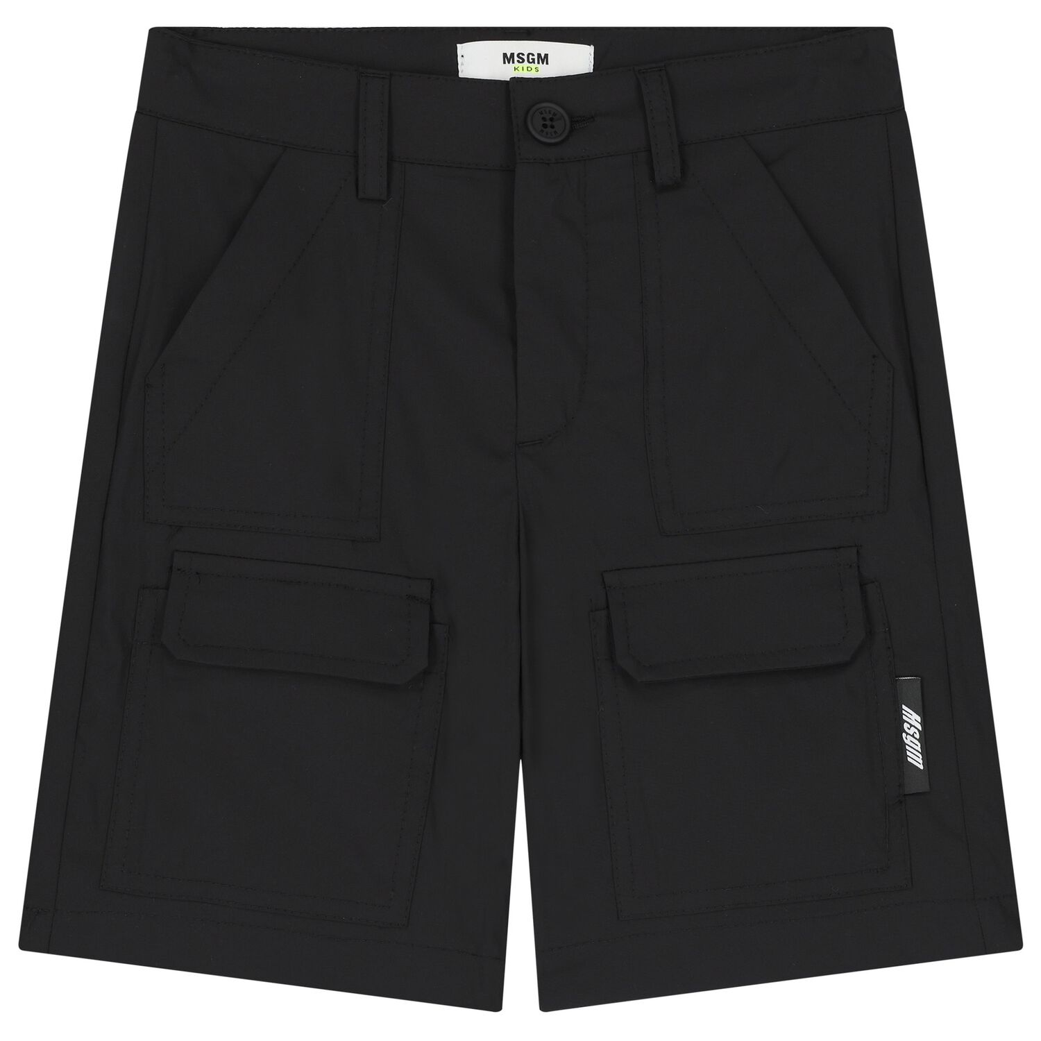 Boys Black Logo Shorts, 1, hi-res