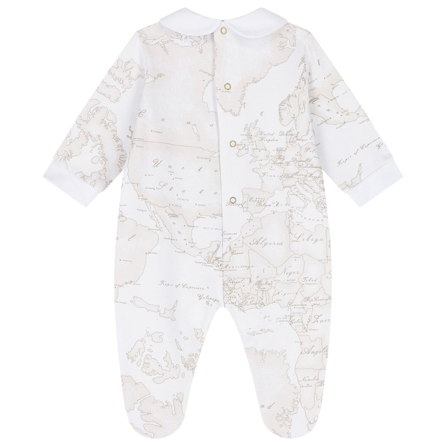 White & Beige Geo Map Babygrow Gift Set, 1, hi-res