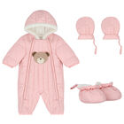 بدلة ثلج بنات باللون الوردى, 1, hi-res