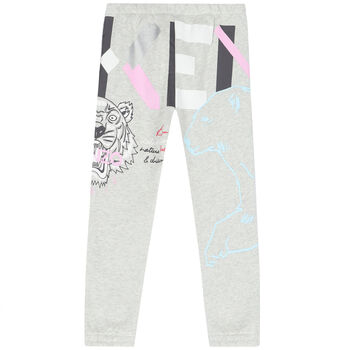 Girls Grey Logo Jogger