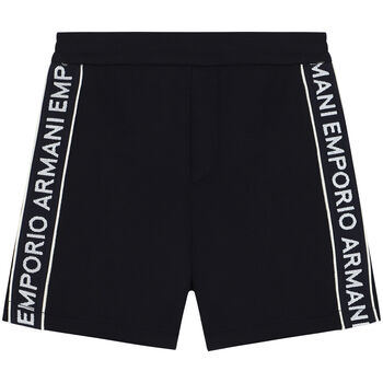 Younger Boys Navy Blue Logo Shorts