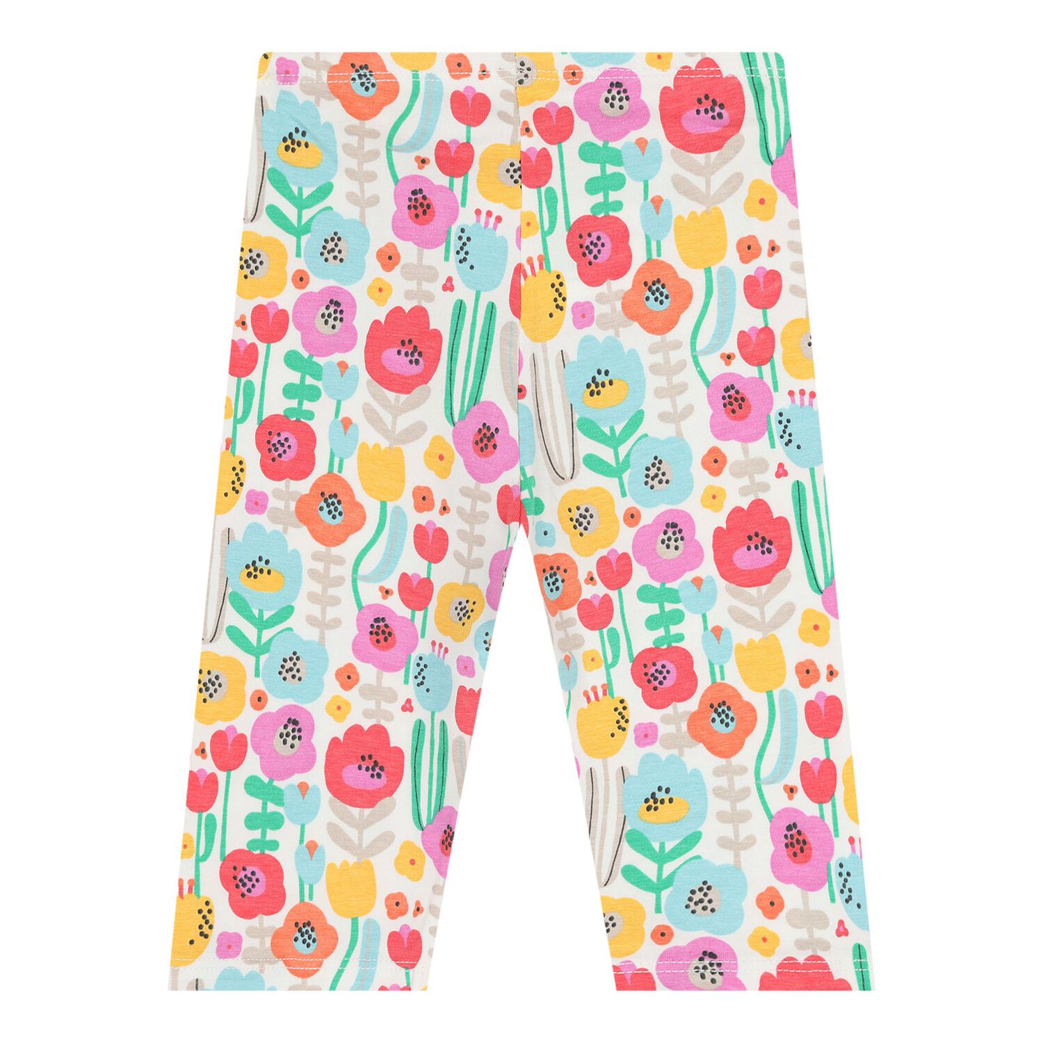 Baby Girls White Floral Leggings Set, 1, hi-res
