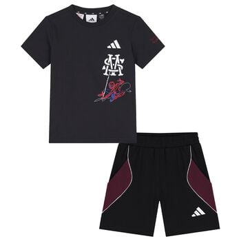 Boys Black Spider-Man Marvel Shorts Set