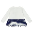 Baby Girls White & Blue Trousers Set, 1, hi-res