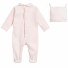 Baby Girls Pink Babygrow & Hat Gift Set, 1, hi-res