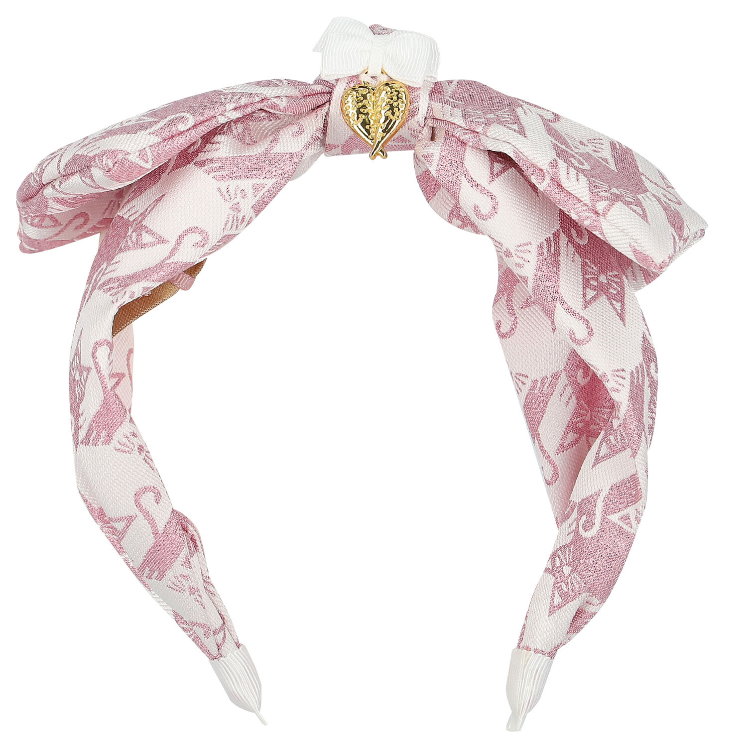 Girls Pink & White Bow Headband, 14, hi-res image number null