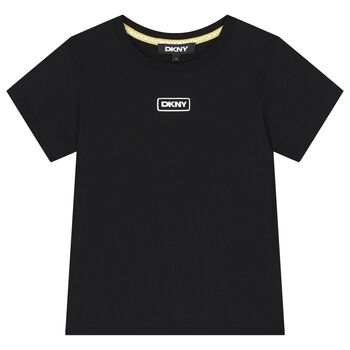 DKNY Boys Black Logo T-Shirt, 1 Boys Black Logo T-Shirt