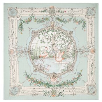 Green Tapestry Swaddle Carr&eacute; Baby Blanket