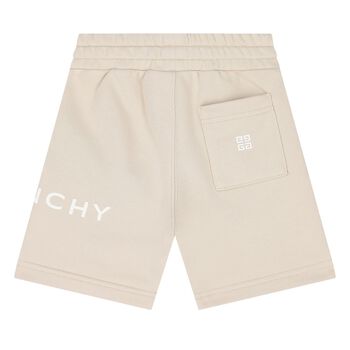 Younger Boys Beige Logo Shorts