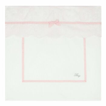 Baby Girls White & Pink Blanket