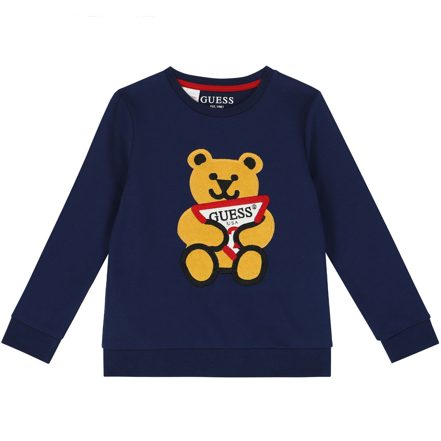 Boys Navy Teddy Logo Sweatshirt, 1, hi-res image number null