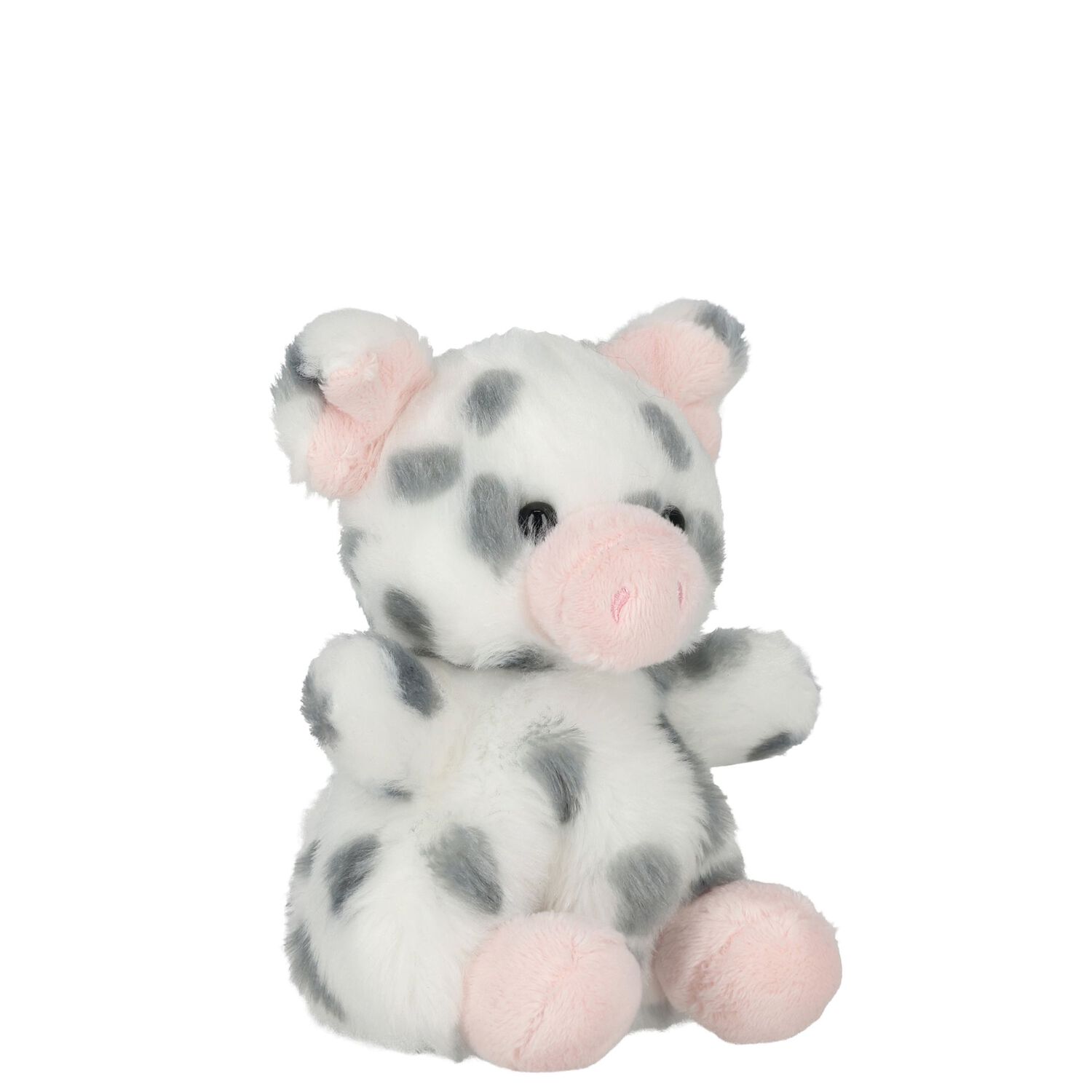 Girls Palm Pals White & Pink Spotted Piglet Soft Toy ( 13CM ), 1, hi-res