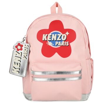 Girls Pink Logo Backpack