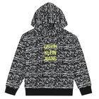 Boys Black & White Logo Hooded Top, 1, hi-res