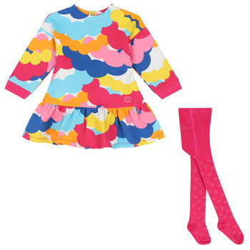 Girls Multi-Coloured Circles Dress Set