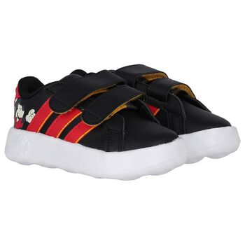 Younger Boys Black & Red Mickey Mouse Disney Grand Court Trainers