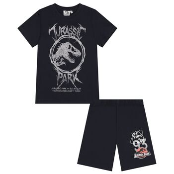 Boys Navy Blue Jurassic Shorts Set