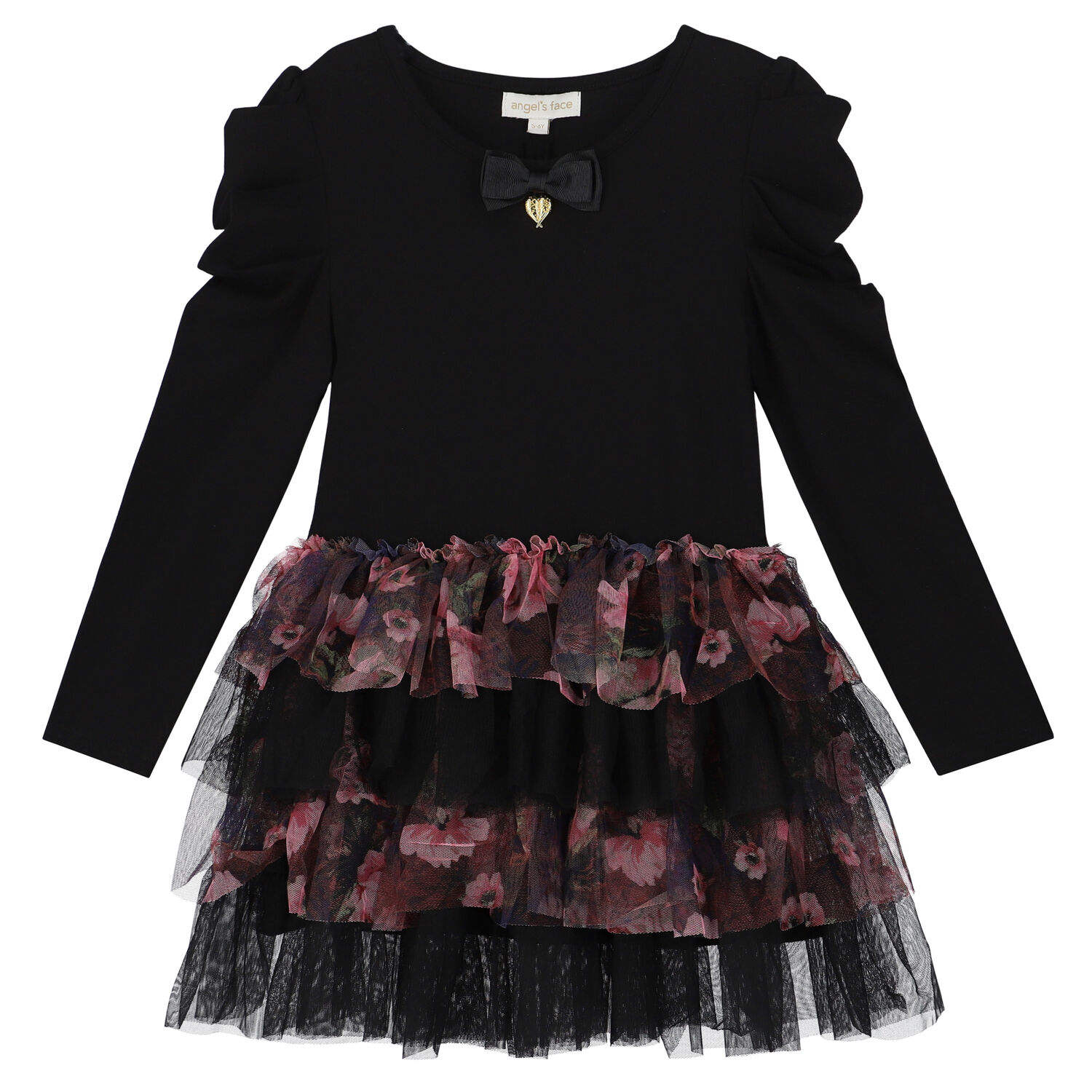 فستان تول باللون الأسود, 1, hi-res