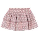 Girls Pink Floral Chiffon Skirt, 1, hi-res