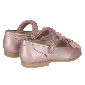 حذاء باليرينا باللون الوردي للبنات