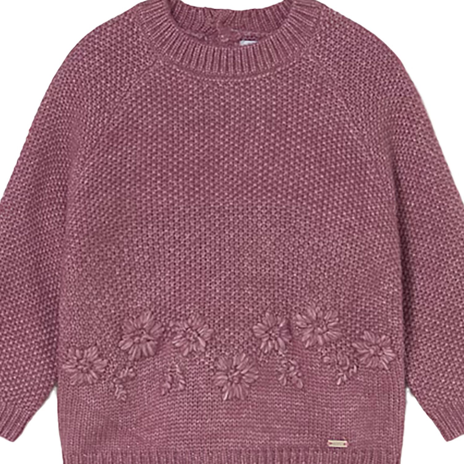 Younger Girls Pink Flower Jumper, 1, hi-res image number null