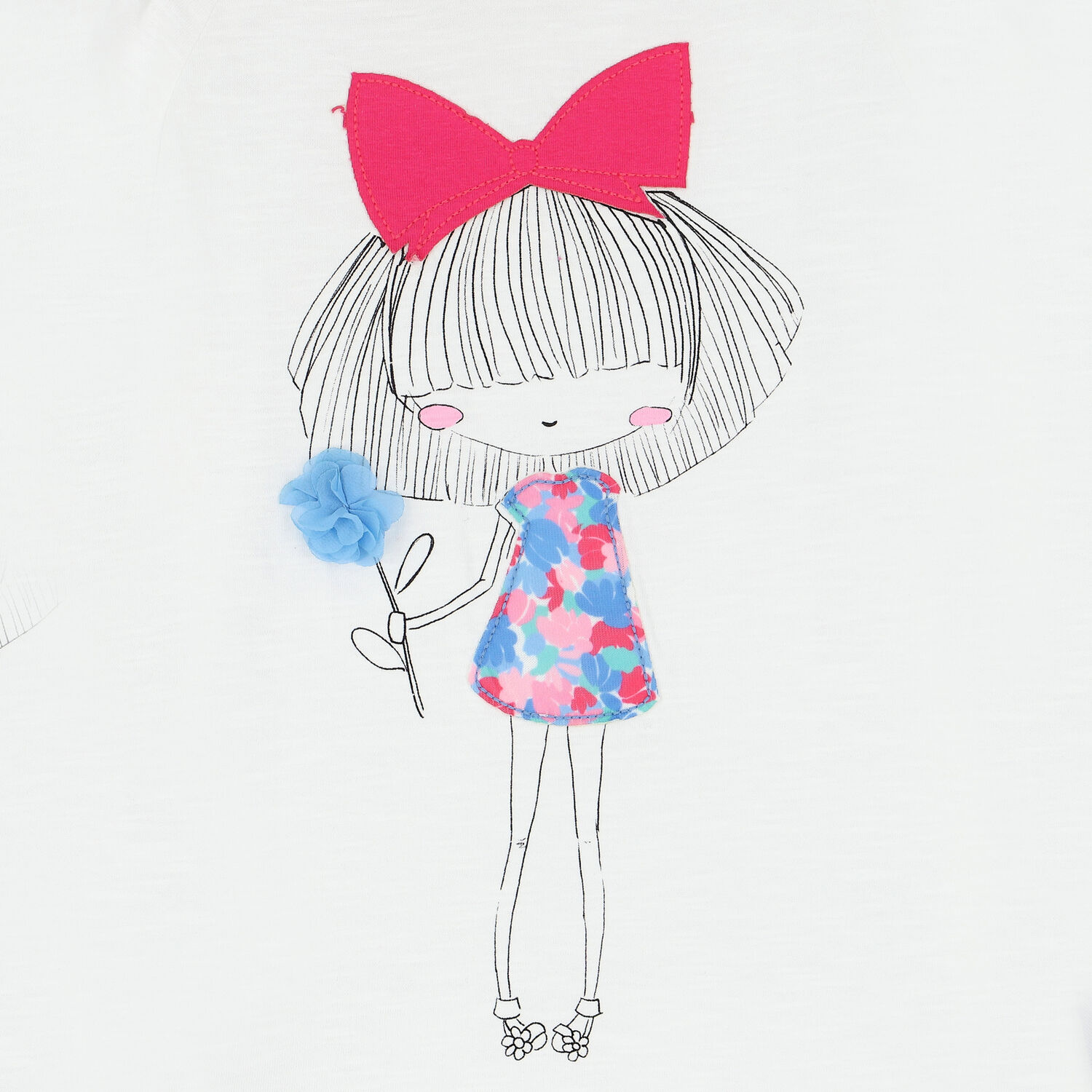 Girls White, Pink & Blue Leggings Set, 1, hi-res