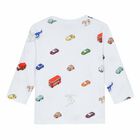 Baby Boys White Printed Top, 1, hi-res