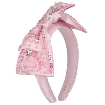 Girls Pink Bow Embellished Headband
