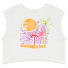 Girls White Sleeveless Top, 1, hi-res