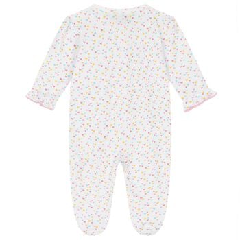 Baby Girls White & Pink Heart Babygrow