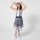 ملابس سباحة للبنات بشعار باللون الفضي, 1, hi-res