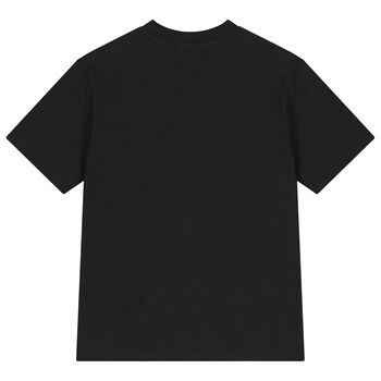 Girls Black Flower Logo T-Shirt