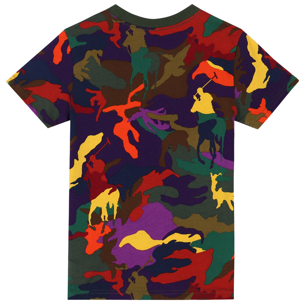 Ralph Lauren Boys Multi-Colored Camouflaged Logo T-Shirt | Junior ...