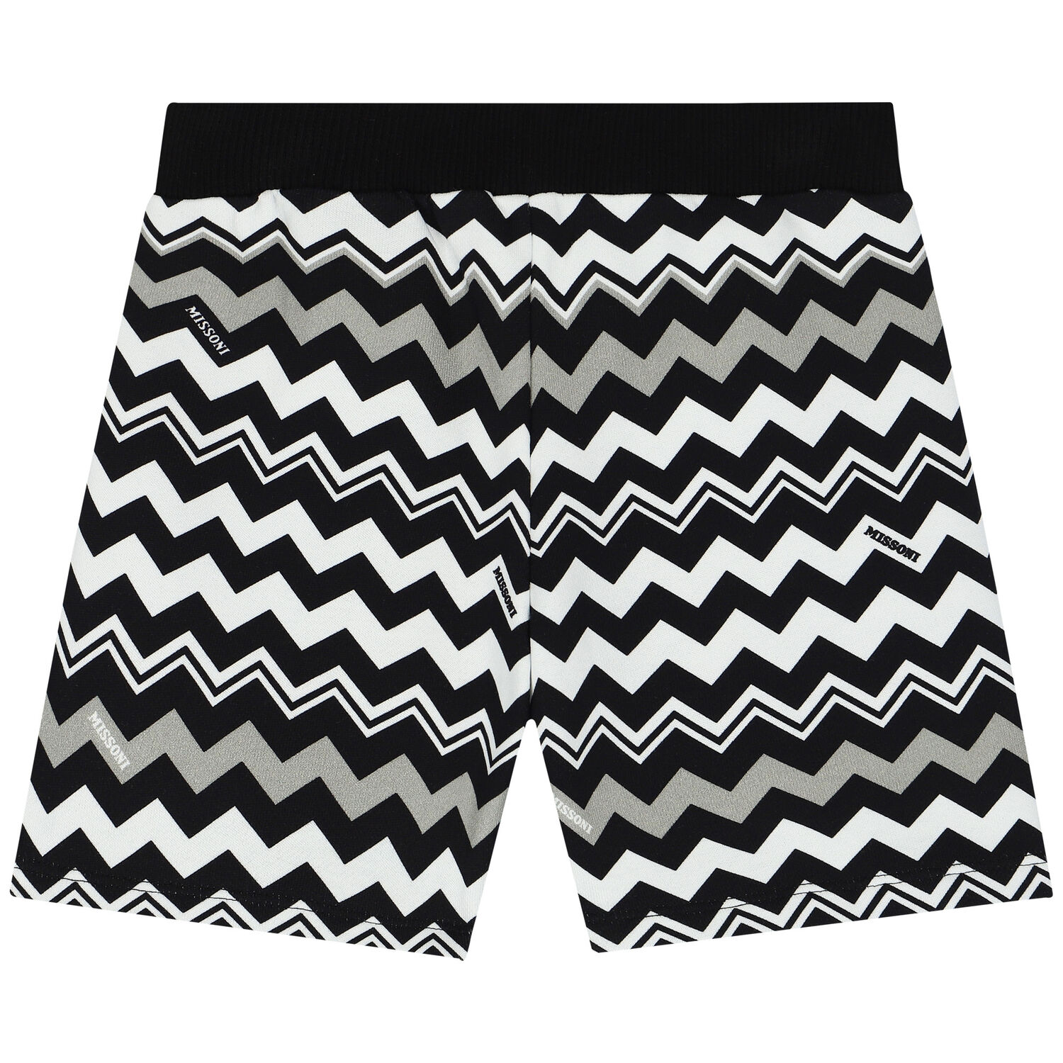 Younger Boys Black & White Zigzag Shorts, 1, hi-res image number null