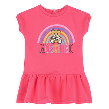 Younger Girls Pink Teddy Dress