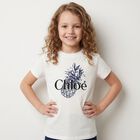 Girls White Mini Me Pineapple Logo T-Shirt, 1, hi-res